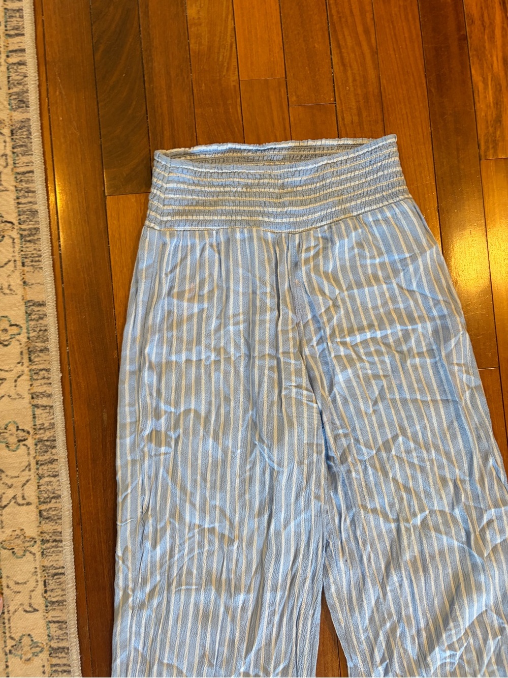 Billabong Light Blue Striped Wide-Leg Trousers - Picture 4 of 6